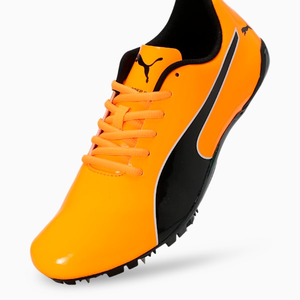 evoSPEED Prep Sprint 3.5 Spikes Running Shoes, Sun Stream-PUMA Black-PUMA White, extralarge-IND