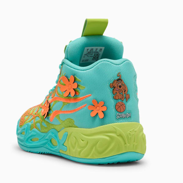 Tenis de básquetbol MB.04 Scooby Doo para jóvenes, Aquatic-Lime Smash-Heat Fire, extralarge