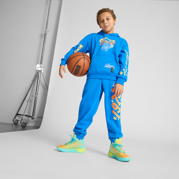 PUMA x LAMELO BALL MB.04 Scooby-Doo Big Kids' Basketball Shoes, Aquatic-Lime Smash-Heat Fire, extralarge