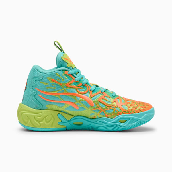 Tenis de básquetbol MB.04 Scooby Doo para jóvenes, Aquatic-Lime Smash-Heat Fire, extralarge