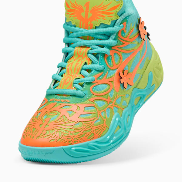 PUMA x LAMELO BALL MB.04 Scooby-Doo Big Kids' Basketball Shoes, Aquatic-Lime Smash-Heat Fire, extralarge