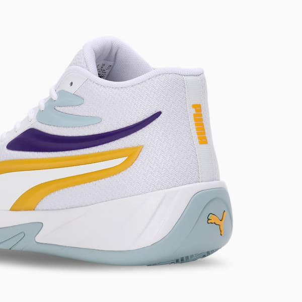 Court Pro Basketball Shoes, PUMA White-Yellow Sizzle-Team Violet, extralarge-IND