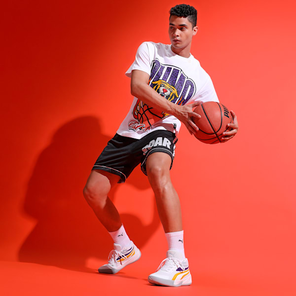 Court Pro Basketball Shoes, PUMA White-Yellow Sizzle-Team Violet, extralarge-IND