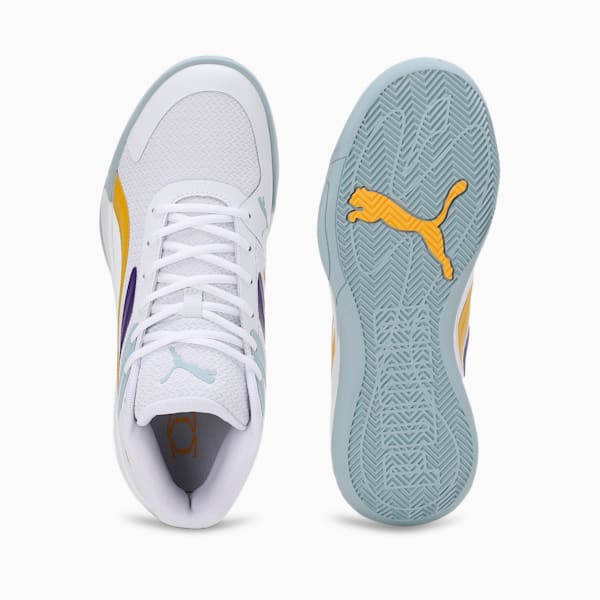 Court Pro Basketball Shoes, PUMA White-Yellow Sizzle-Team Violet, extralarge-IND