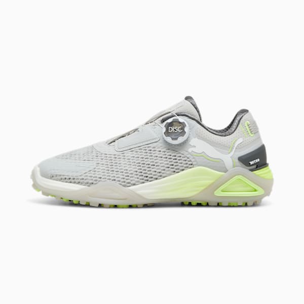 ウィメンズ ゴルフ シャドウキャット ニトロ ディスク スパイクレス シューズ, Glacial Gray-Feather Gray-Fast Yellow, extralarge-JPN