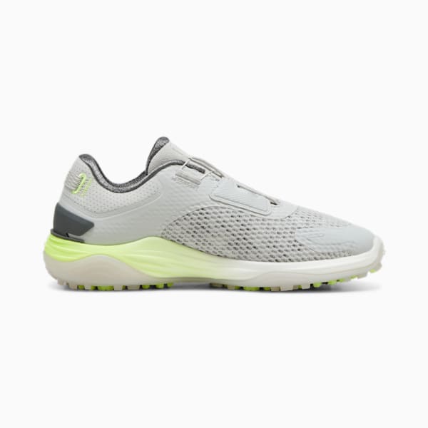 ウィメンズ ゴルフ シャドウキャット ニトロ ディスク スパイクレス シューズ, Glacial Gray-Feather Gray-Fast Yellow, extralarge-JPN