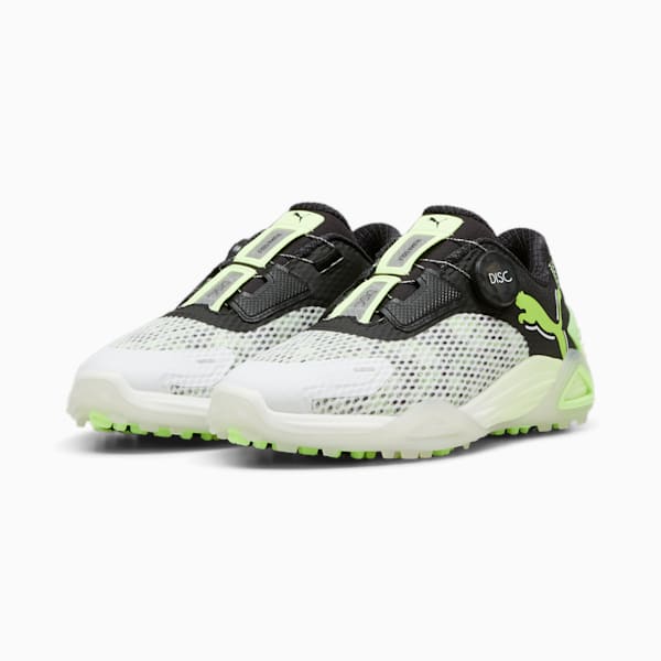 ウィメンズ ゴルフ シャドウキャット ニトロ ディスク スパイクレス シューズ, PUMA White-PUMA Black-Fizzy Apple, extralarge-JPN