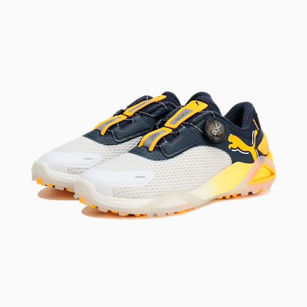 ウィメンズ ゴルフ シャドウキャット ニトロ ディスク スパイクレス シューズ, PUMA White-Deep Navy-Sun Stream, extralarge-JPN