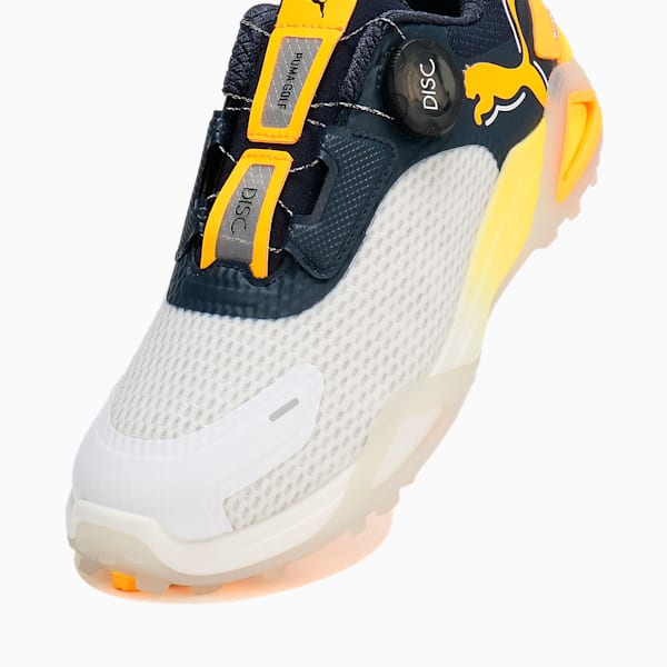 ウィメンズ ゴルフ シャドウキャット ニトロ ディスク スパイクレス シューズ, PUMA White-Deep Navy-Sun Stream, extralarge-JPN