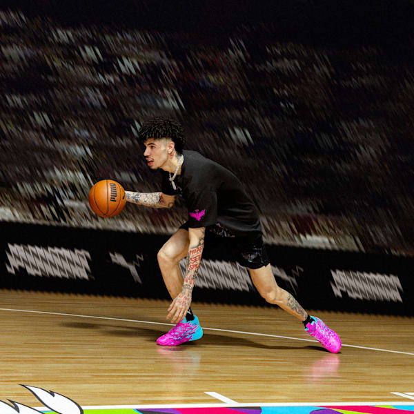Tenis de básquetbol MB.04 Iridescent Hornets, Deep Orchid-Poison Pink, extralarge