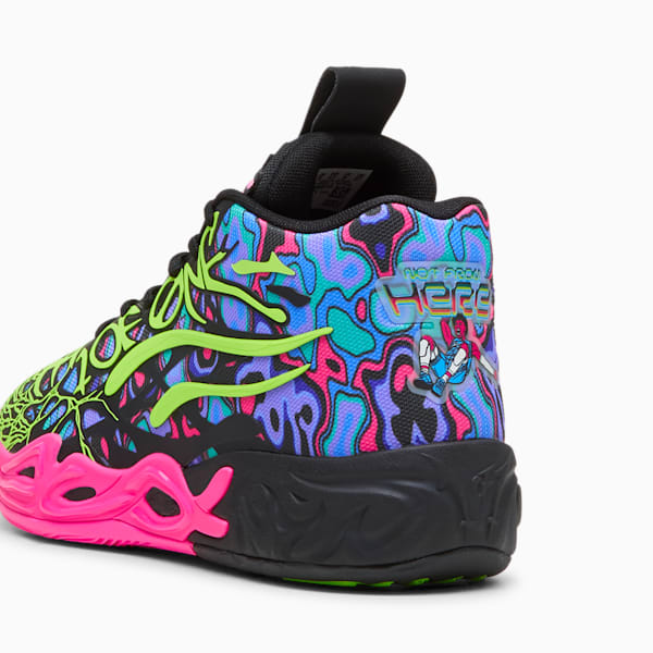 Tenis de básquetbol Heem MB.04, PUMA Black-Luminous Pink-Electric Lime, extralarge