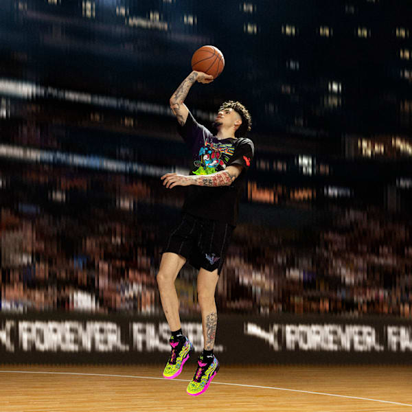Tenis de básquetbol Heem MB.04, PUMA Black-Luminous Pink-Electric Lime, extralarge