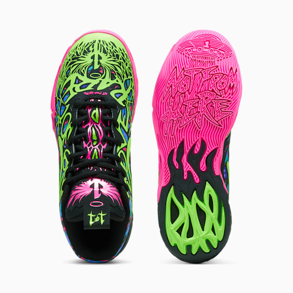 Tenis de básquetbol Heem MB.04, PUMA Black-Luminous Pink-Electric Lime, extralarge