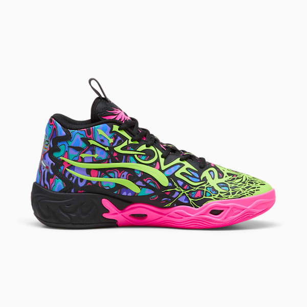 Tenis de básquetbol Heem MB.04, PUMA Black-Luminous Pink-Electric Lime, extralarge