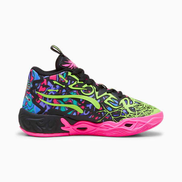 PUMA x LAMELO BALL MB.04 Heem Big Kids' Basketball Shoes, PUMA Black-Luminous Pink-Electric Lime, extralarge