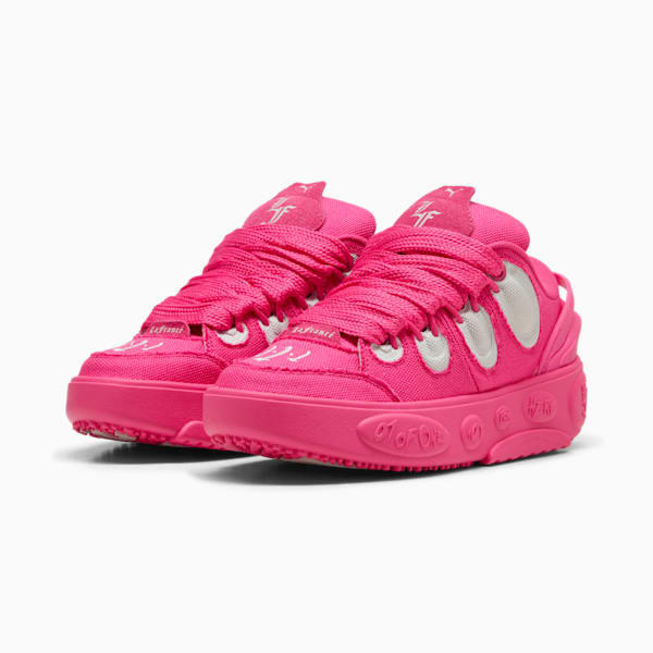 Tenis PUMA x LAMELO BALL LaFrancé Pink Carpet para niños grandes, Glowing Pink-Glacial Gray, extralarge