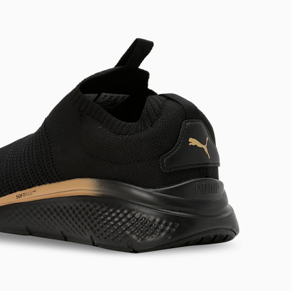 Softride Pro Echo Women's Slip-On Running Shoes, PUMA Black-PUMA Gold, extralarge-IND