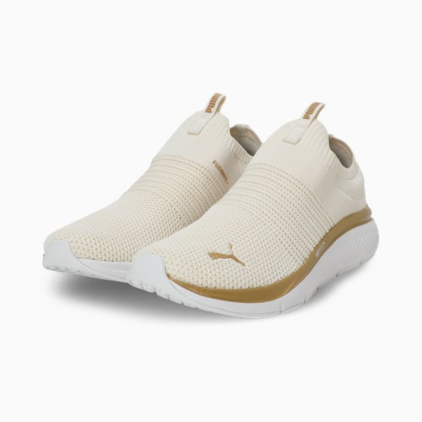 Softride Pro Echo Slip-On Women's Shoes, Warm White-Alpine Snow-PUMA Gold, extralarge-IND