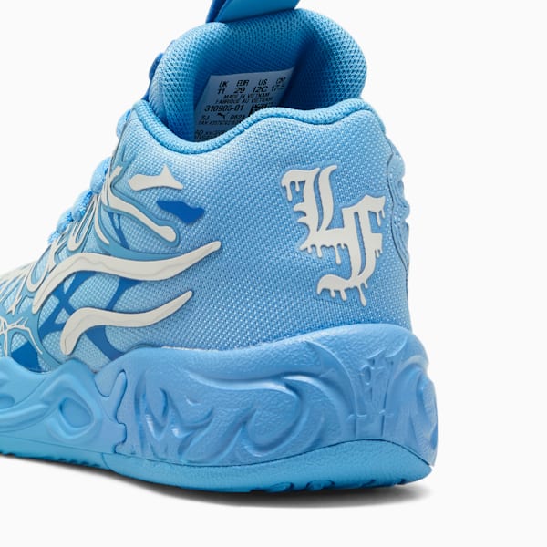 Tenis de básquetbol PUMA x LAMELO BALL MB.04 LaFrancé para niños pequeños, Team Light Blue-Cool Mid Gray, extralarge