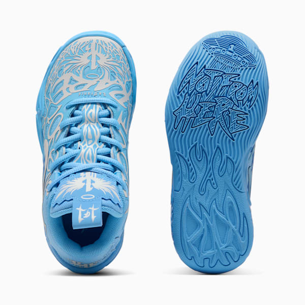 Tenis de básquetbol PUMA x LAMELO BALL MB.04 LaFrancé para niños pequeños, Team Light Blue-Cool Mid Gray, extralarge