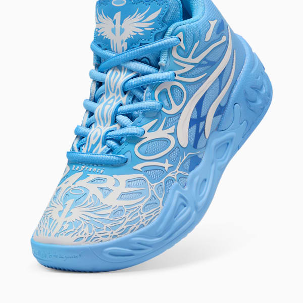 Tenis de básquetbol PUMA x LAMELO BALL MB.04 LaFrancé para niños pequeños, Team Light Blue-Cool Mid Gray, extralarge