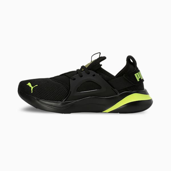 Softride Rift Swift Kick​ Men's Running Shoes, PUMA Black-Lime Pow-Olive Green, extralarge-IND