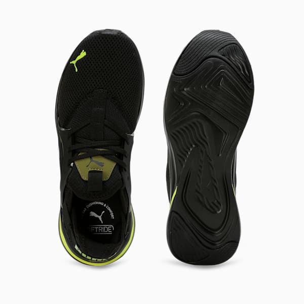 Softride Rift Swift Kick​ Men's Running Shoes, PUMA Black-Lime Pow-Olive Green, extralarge-IND