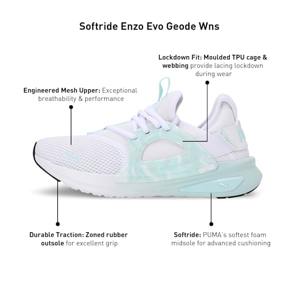 SOFTRIDE Enzo Evo Geode Women's Running Shoes, PUMA White-Nitro Blue, extralarge-IND