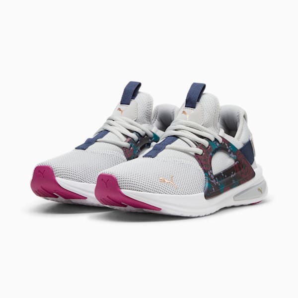 Chaussures de course à pied SOFTRIDE Enzo Evo Blooms Femme, Cool Light Gray-Club Navy, extralarge