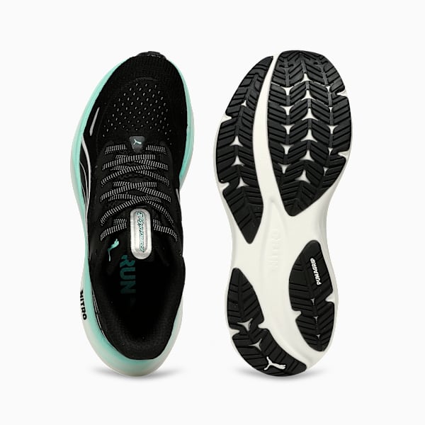 Magnify NITRO™ 3 High Cushion Performance Women's Running Shoes, PUMA Black-Mint Melt, extralarge-IND