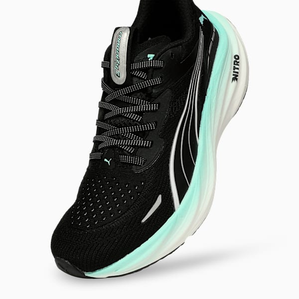 Magnify NITRO™ 3 High Cushion Performance Women's Running Shoes, PUMA Black-Mint Melt, extralarge-IND