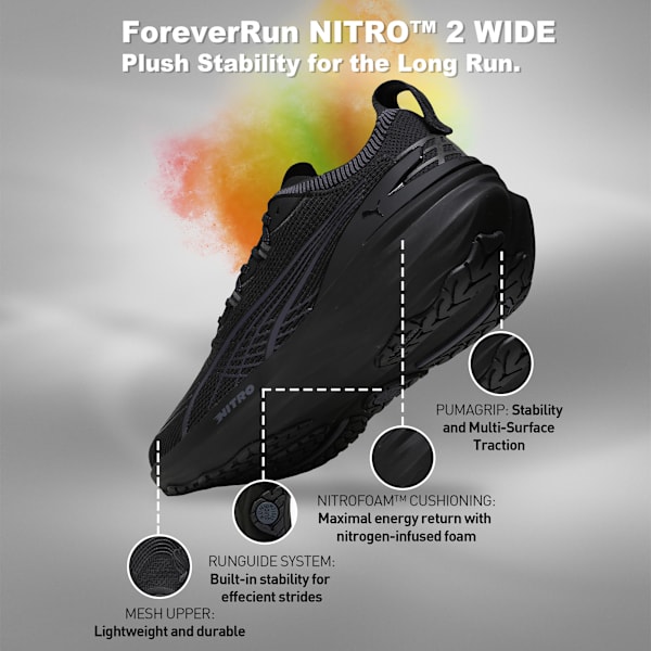 ForeverRun NITRO™ 2 Wide Men's Running Shoes, PUMA Black, extralarge-IND