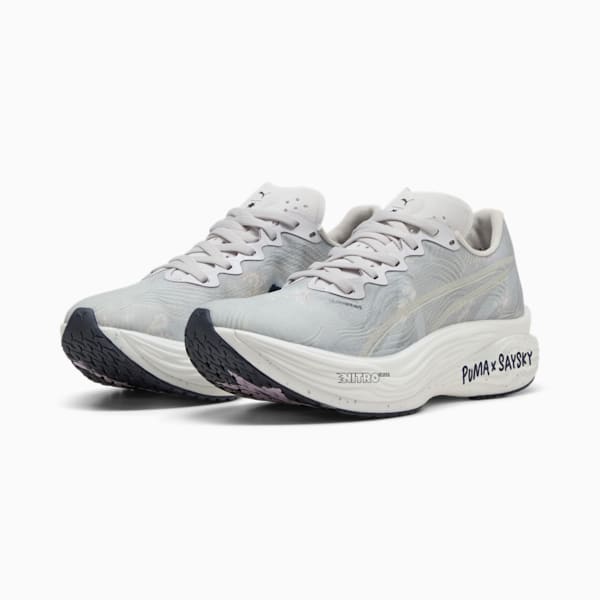 PUMA x SAYSKY Deviate NITRO™ Elite 3 Women's Running Shoes, Cool Light Gray-New Navy, extralarge