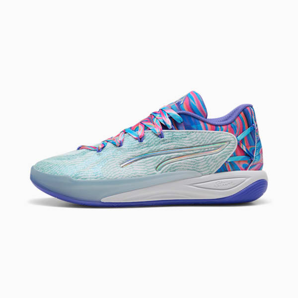 Stewie 4 Prism Women's Basketball Shoes, PUMA White-Light Aqua, extralarge