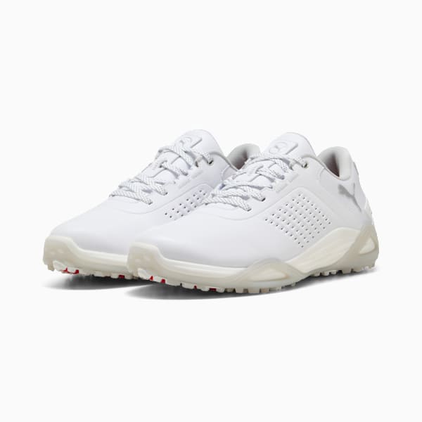 Shadowcat NITRO™ Leather Golf Shoes Men, PUMA White-Ash Gray, extralarge
