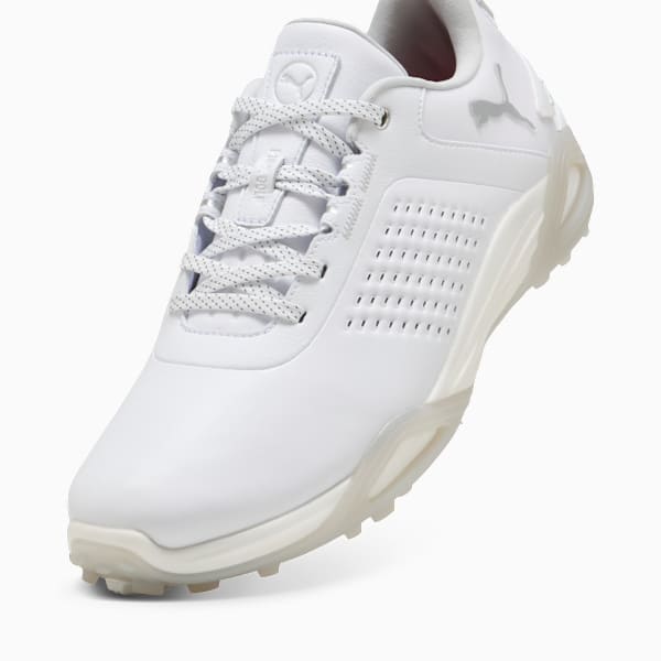 Shadowcat NITRO™ Leather Golf Shoes Men, PUMA White-Ash Gray, extralarge