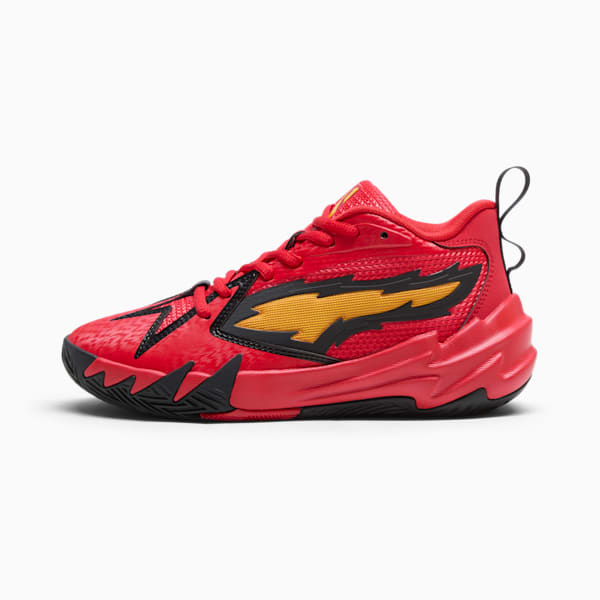 Scoot Zeros Retro Portland Big Kids' Basketball Shoes, For All Time Red-Yellow Sizzle, extralarge