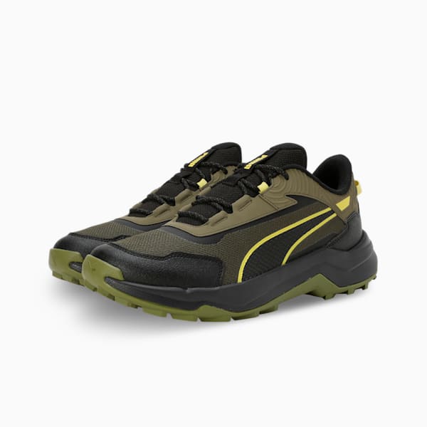 Quest X Men's Running Shoes, Olive Green-PUMA Black-Yellow Burst, extralarge-IND