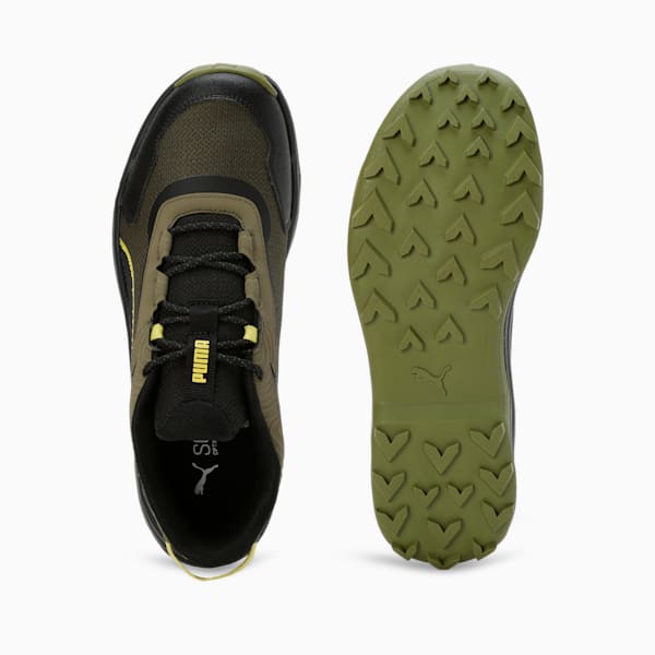 Quest X Men's Running Shoes, Olive Green-PUMA Black-Yellow Burst, extralarge-IND