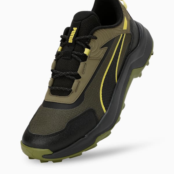Quest X Men's Running Shoes, Olive Green-PUMA Black-Yellow Burst, extralarge-IND