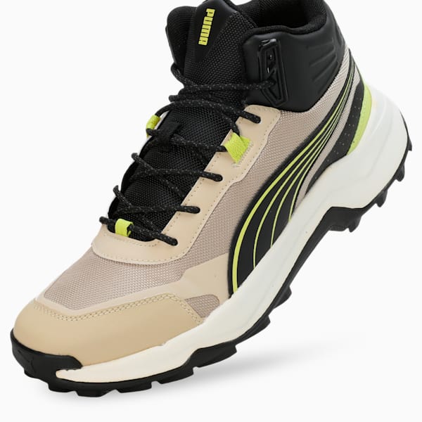 Questblitz Mid Men's Running Shoes, Toasted Almond-Lime Sheen-PUMA Black, extralarge-IND