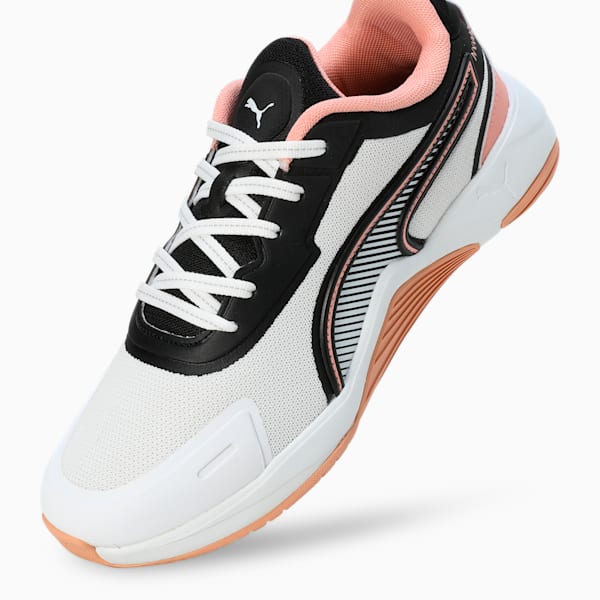 PUMA SwiftPulse Women's Training Shoes, PUMA White-PUMA Black-Poppy Pink, extralarge-IND