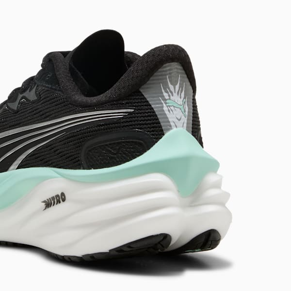 Velocity NITRO 4 Women's High Cushion Running Shoes, PUMA Black-Mint Melt, extralarge-IND