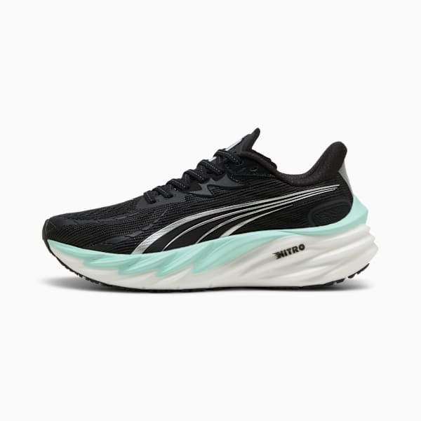 Velocity NITRO 4 Women's High Cushion Running Shoes, PUMA Black-Mint Melt, extralarge-IND