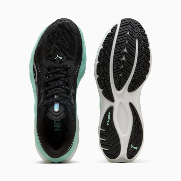 Velocity NITRO 4 Women's High Cushion Running Shoes, PUMA Black-Mint Melt, extralarge-IND