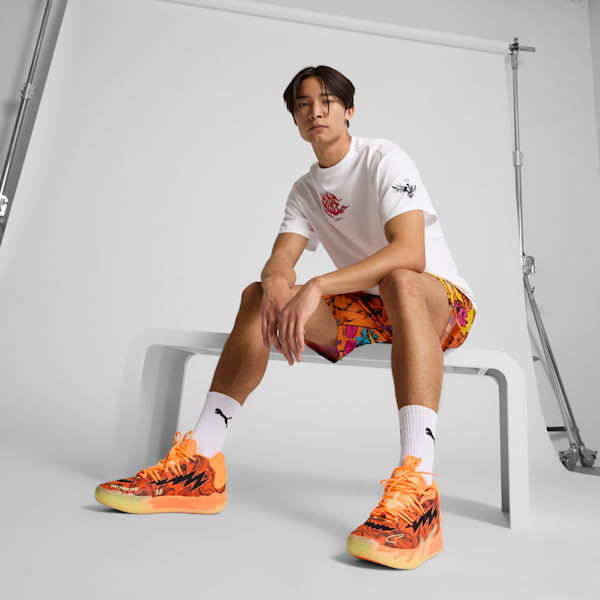 PUMA x LAMELO BALL MB.03 Halloween Men's Basketball Shoes, Fluro Orange Pes-PUMA Black, extralarge