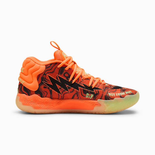 PUMA x LAMELO BALL MB.03 Halloween Men's Basketball Shoes, Fluro Orange Pes-PUMA Black, extralarge