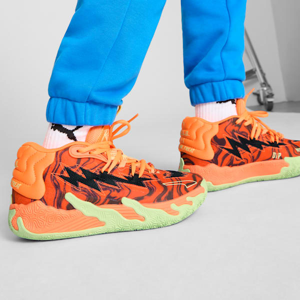 Tenis de Basquetbol Adolescentes MB.03 Halloween, Fluro Orange Pes-PUMA Black, extralarge