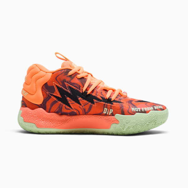 PUMA x LAMELO BALL MB.03 Halloween Big Kids' Basketball Shoes, Fluro Orange Pes-PUMA Black, extralarge