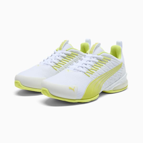 Chaussures de course à pied large Voltaic Evo Femme, PUMA White-Lemon Sherbert, extralarge